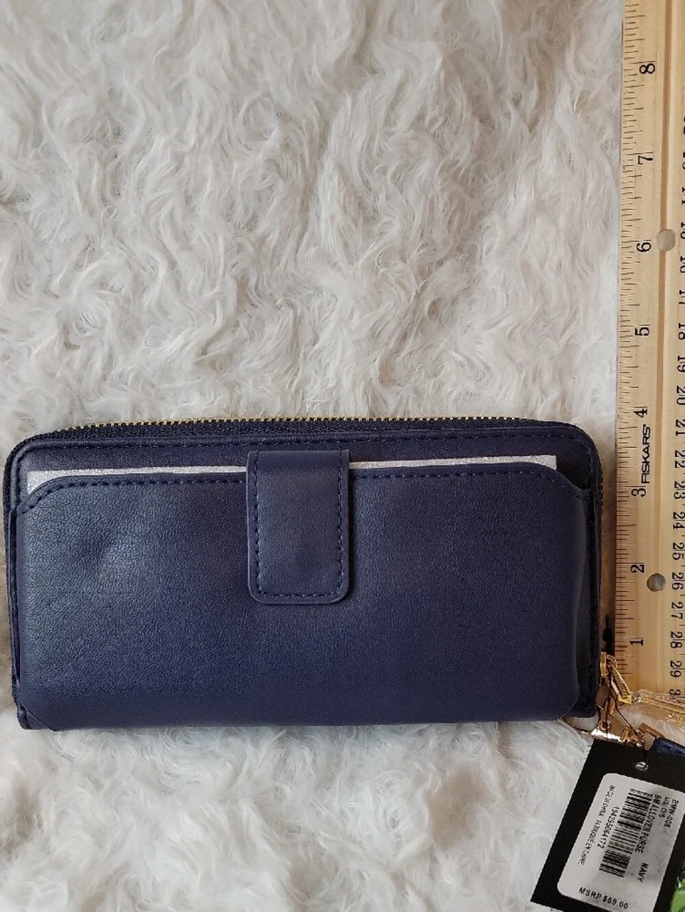 NWT Badgley Mischka Navy Studded Wristlet With Separate Phone Compartment